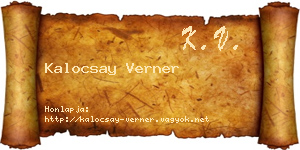 Kalocsay Verner névjegykártya